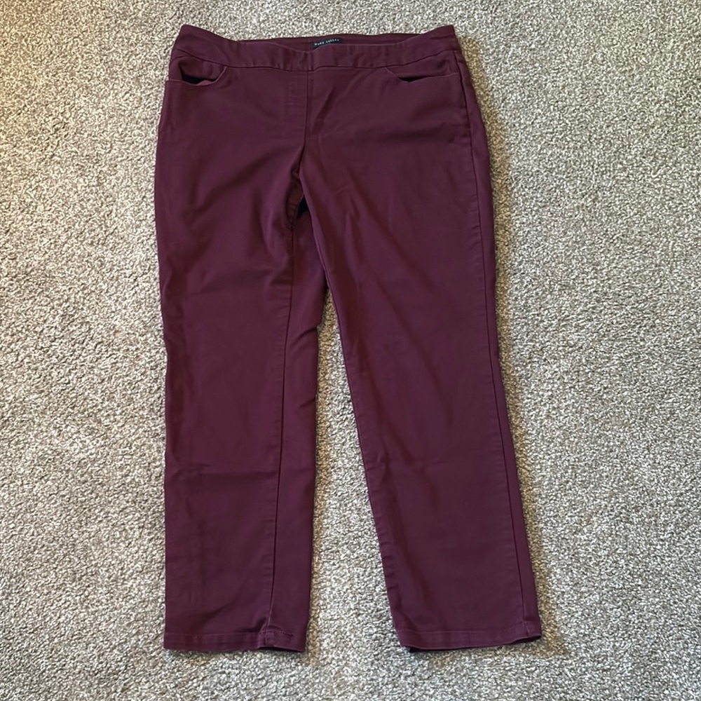 Napa Valley Burgundy Straight-Leg Pull On Pants